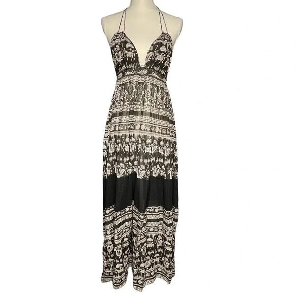Free People Black and White Printed Triangle Top Maxi Dress Size X-Small
. - Picture 4 of 16